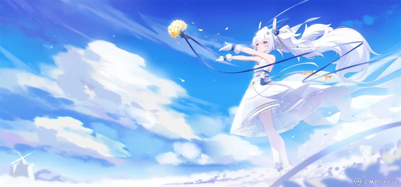 电脑壁纸 碧蓝航线 拉菲 天空 婚纱 游戏壁纸 插画美图