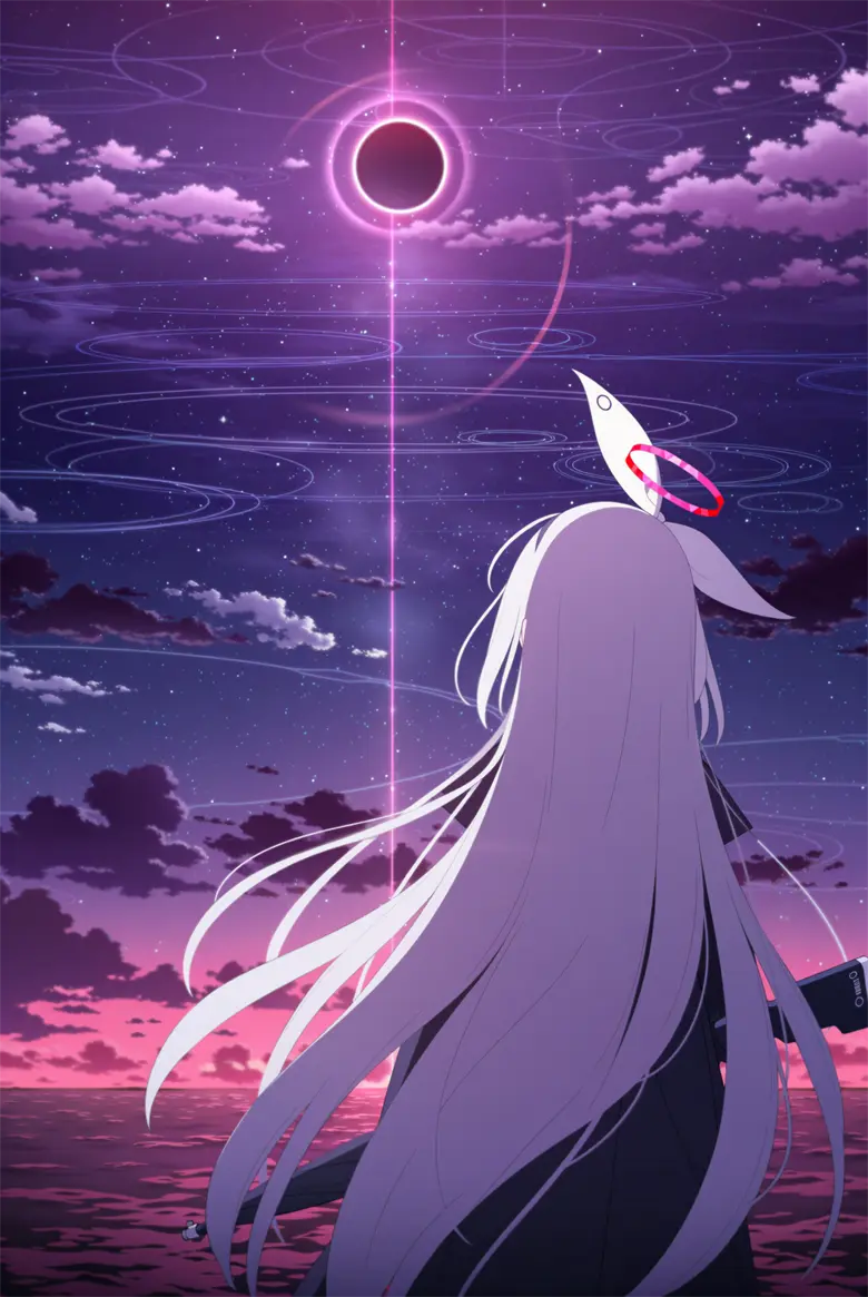 手机壁纸 蔚蓝档案 普拉娜 夜空 风景 游戏壁纸 插画美图