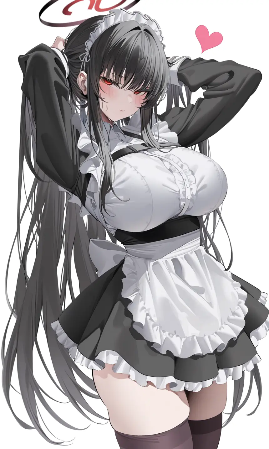 蔚蓝档案 调月莉音 女仆少女 插画美图