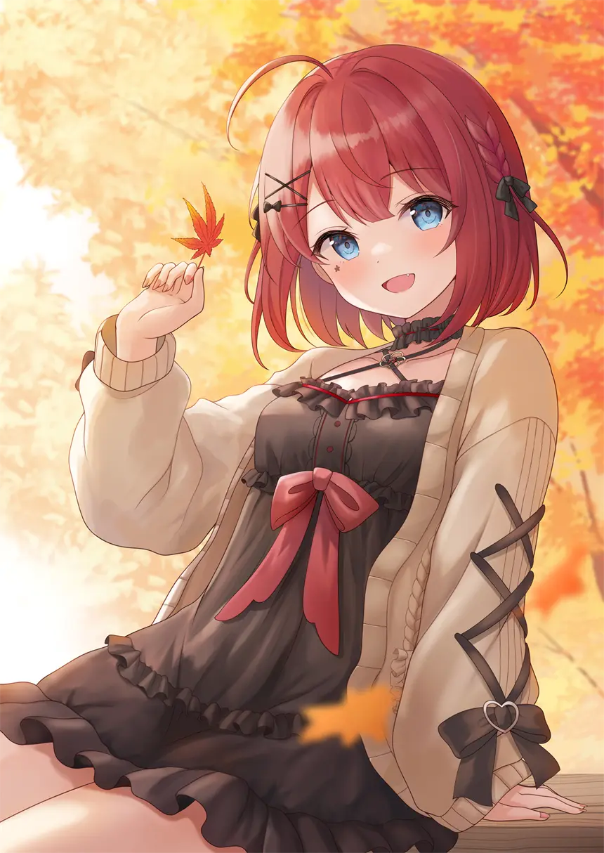 虚拟偶像 花咲くれは 秋天 可爱少女 动漫壁纸 手机壁纸