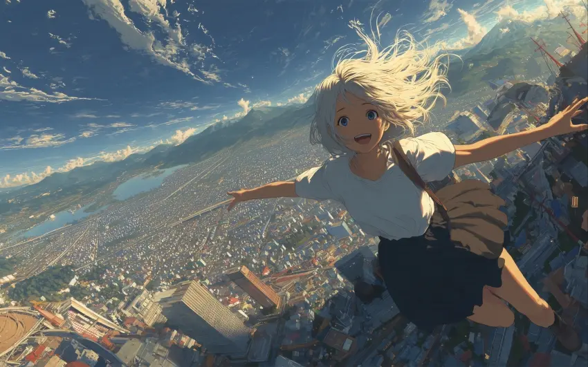 心向苍穹 女孩 飞行 4K动漫壁纸 电脑壁纸 3840x2400