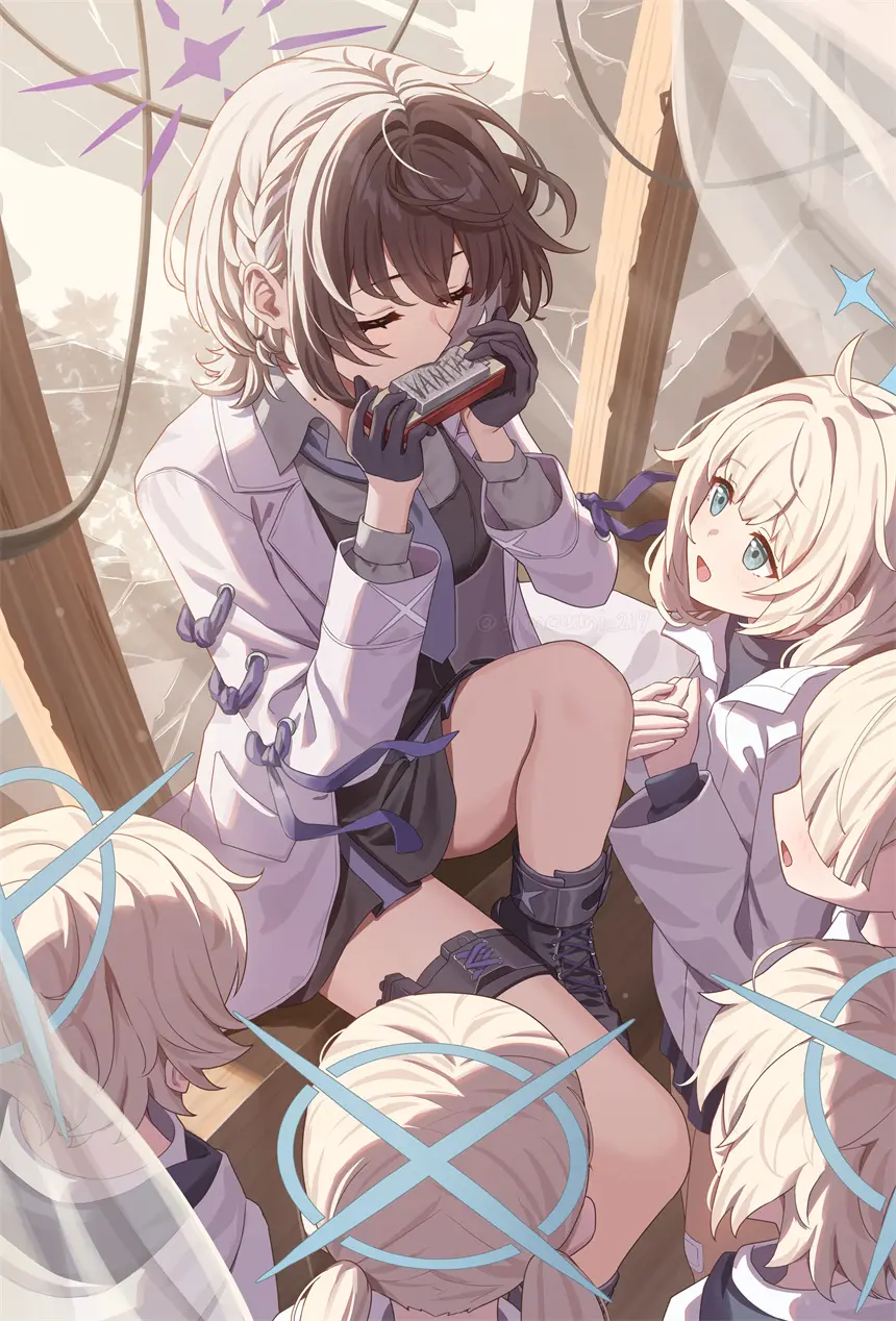 蔚蓝档案 口琴 风景 可爱少女 游戏壁纸 手机壁纸