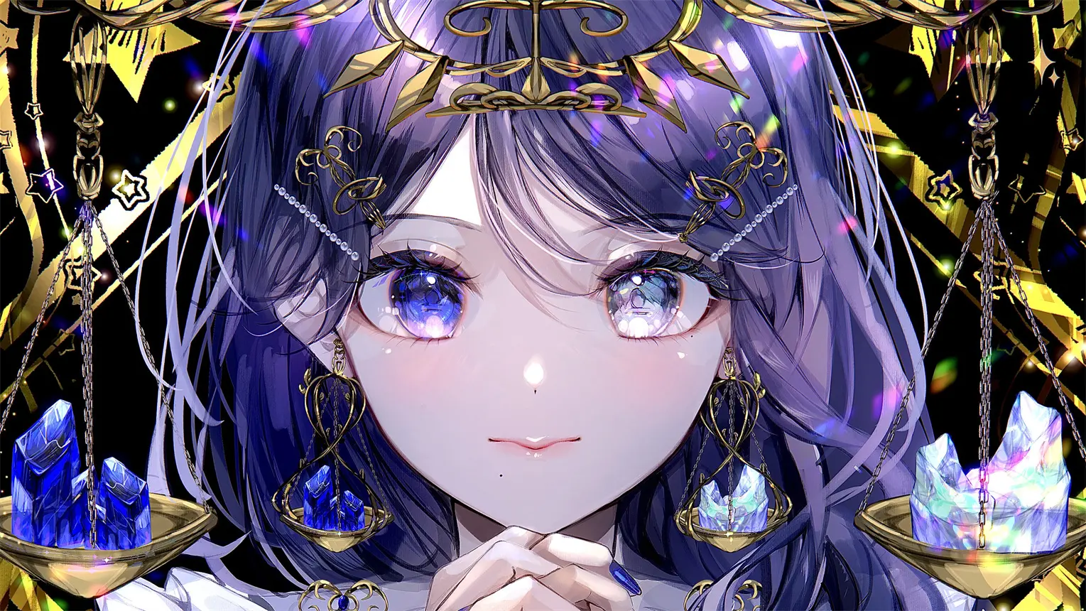 てんびん座 少女 异色瞳 电脑壁纸 动漫壁纸 插画美图