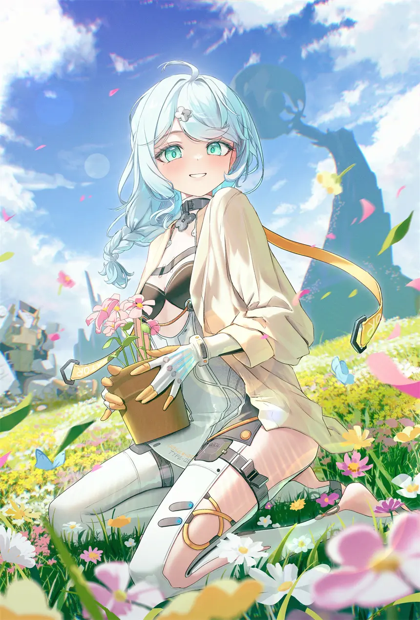 绝区零 席德 风景 花海 天空 游戏壁纸 手机壁纸