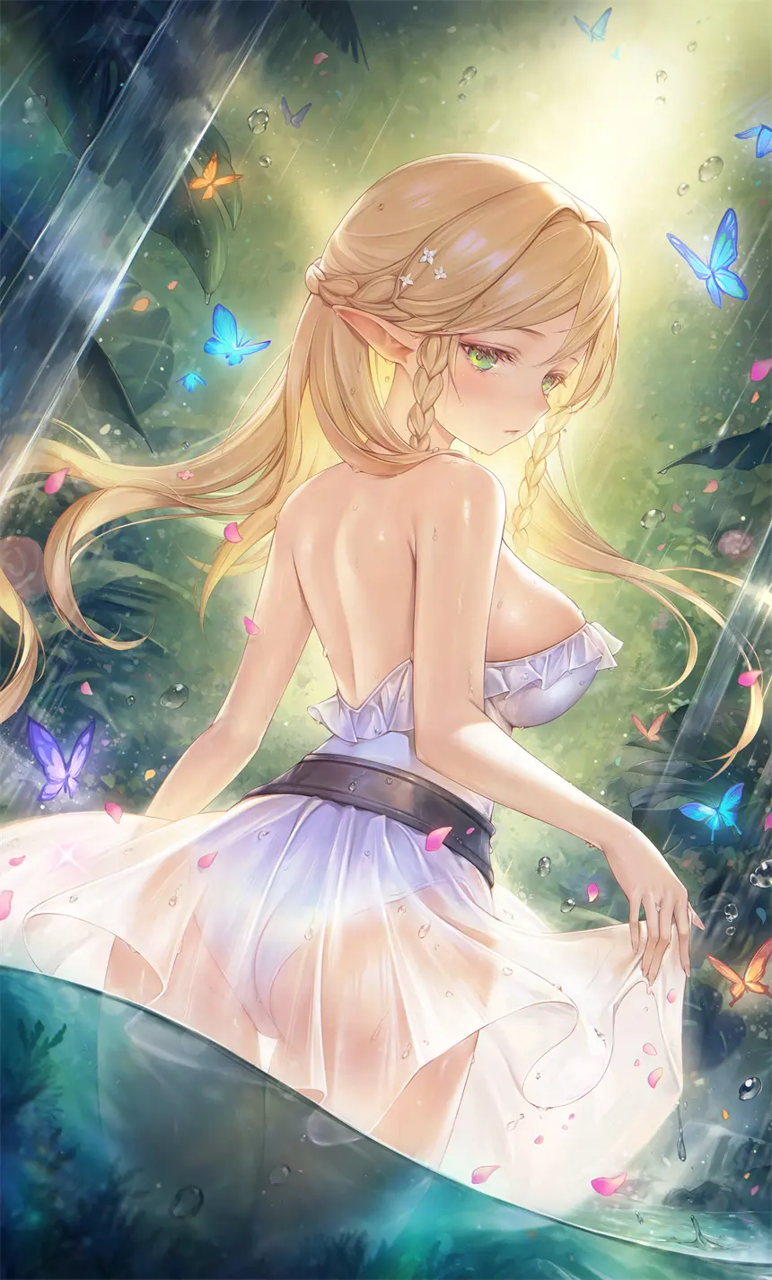 精灵 金发美少女 插画美图 手机壁纸