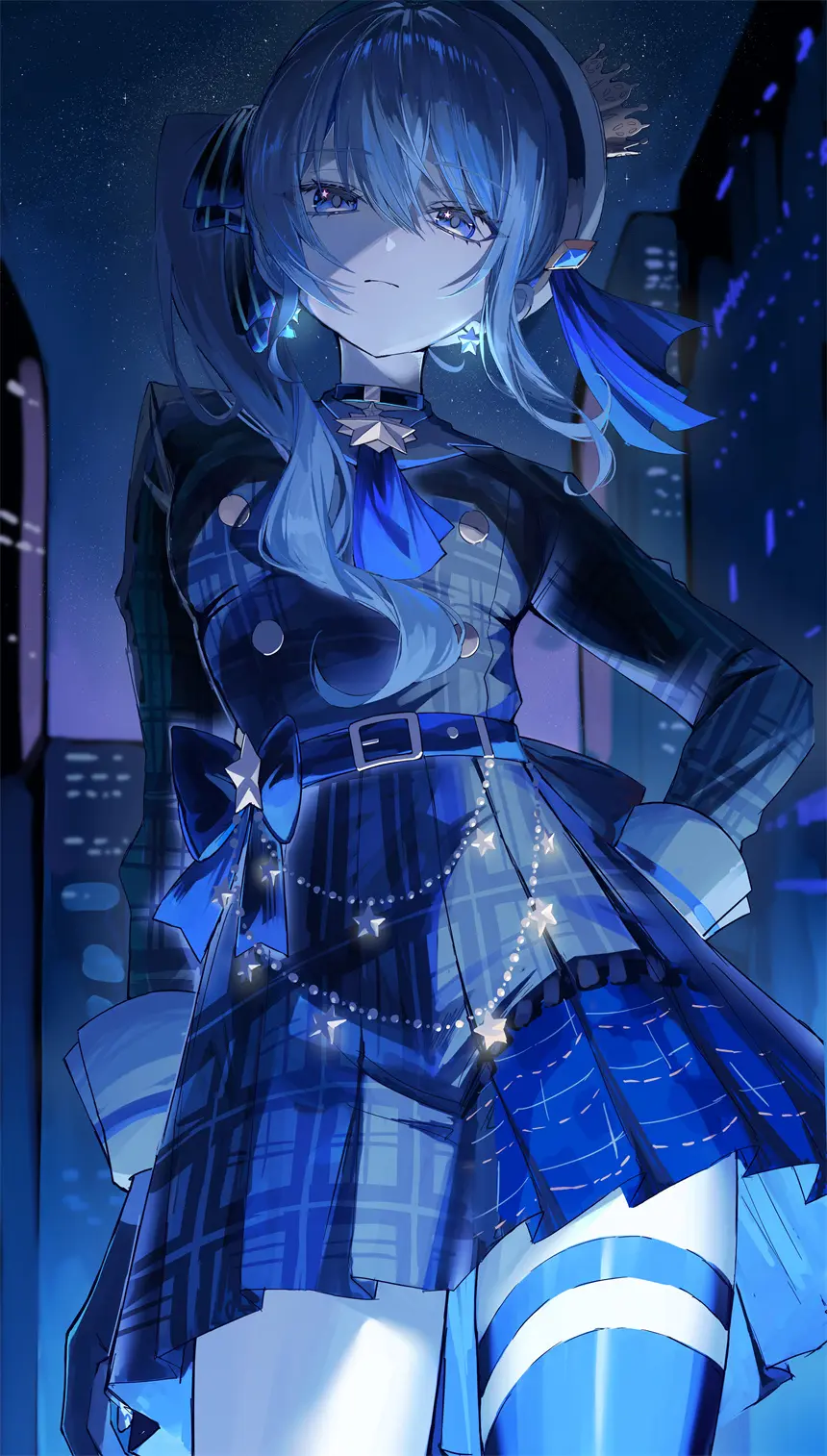 虚拟主播 星街すいせい  短裙 动漫壁纸 手机壁纸