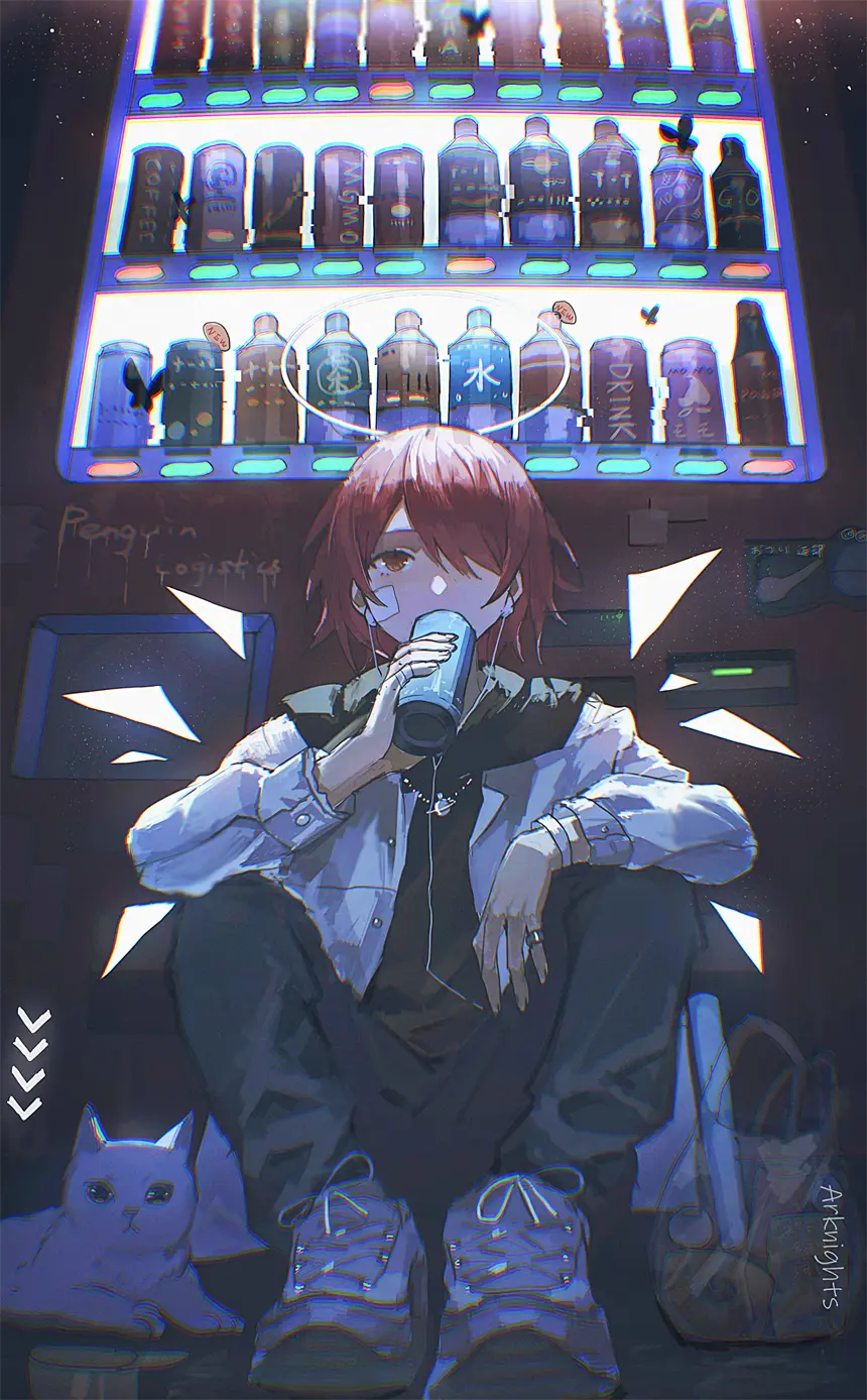 明日方舟 能天使 饮料自助机 游戏壁纸 手机壁纸