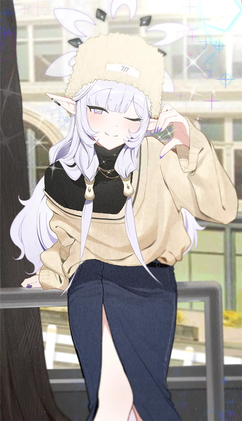 蔚蓝档案 明星日鞠 可爱 开叉裙 银发少女 游戏壁纸 手机壁纸