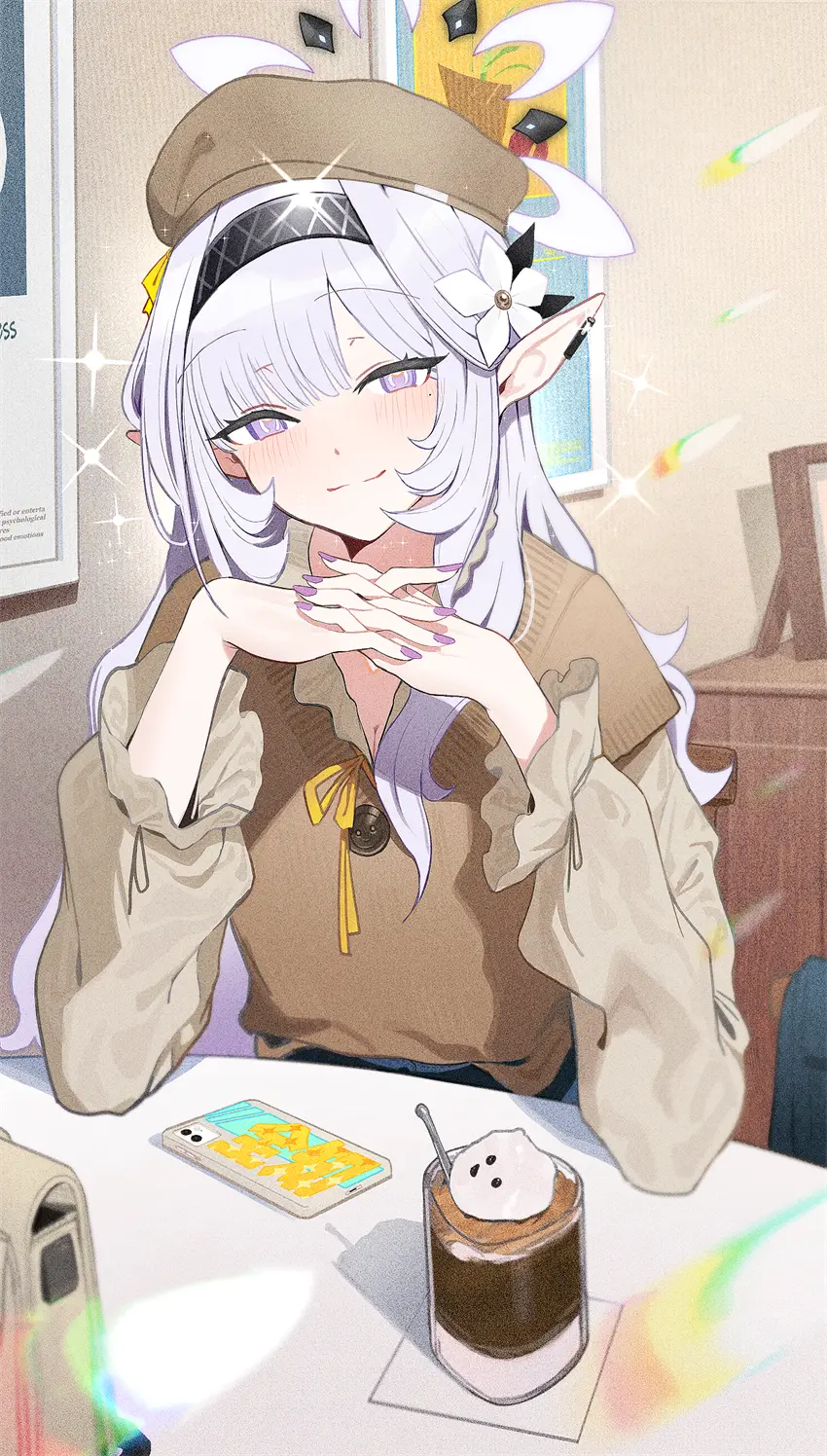 蔚蓝档案 明星日鞠 可爱 手机 甜品 银发少女 游戏壁纸 手机壁纸