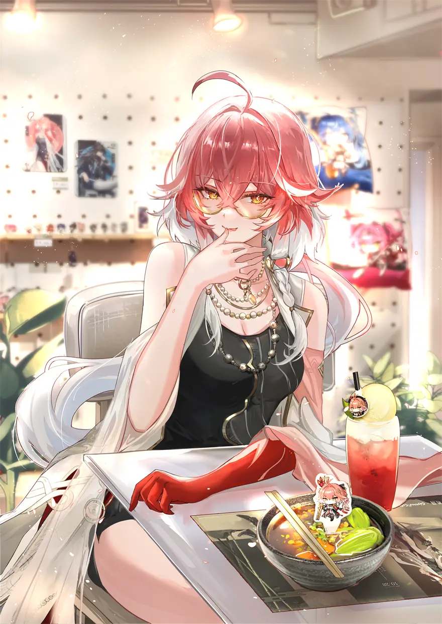 鸣潮 长离 粉色头发 御姐 饮料 游戏壁纸 手机壁纸