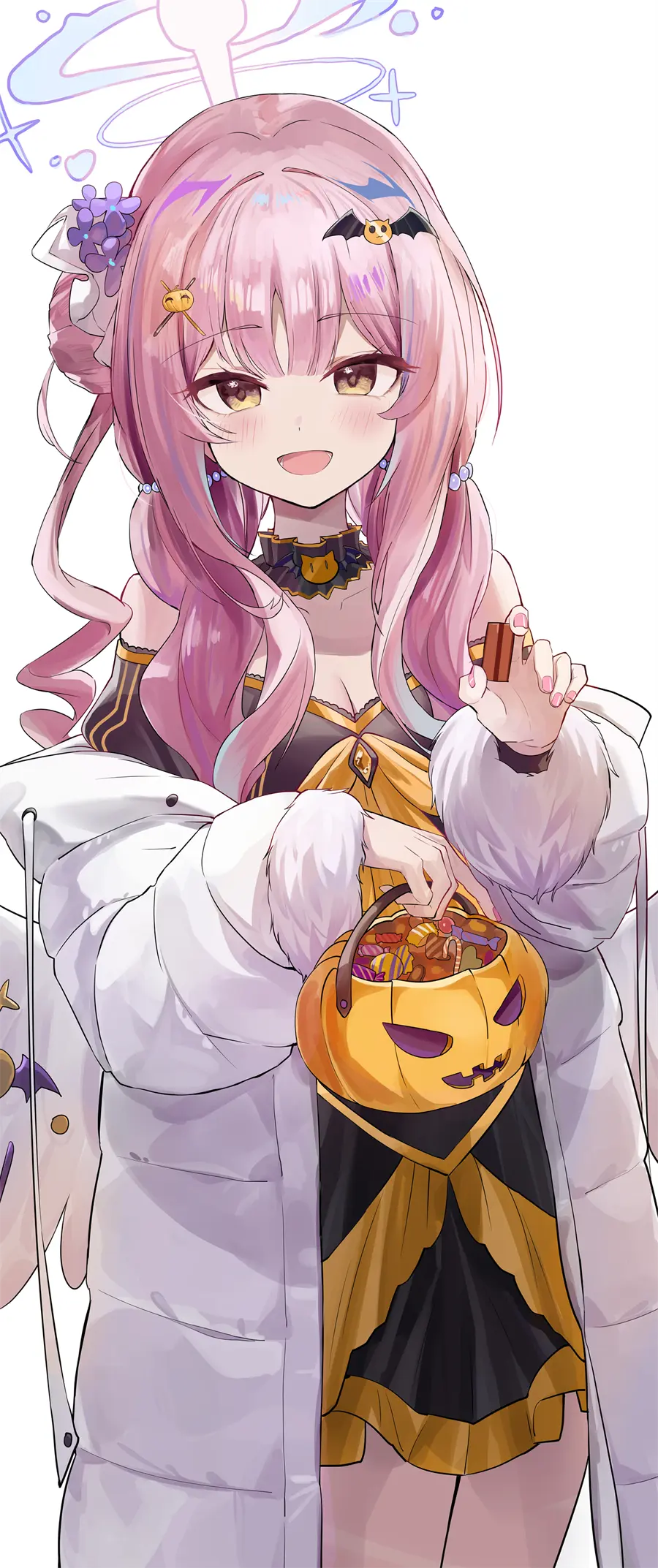 碧蓝档案 圣园未花 粉毛可爱美少女 糖果 万圣节 游戏壁纸 手机壁纸