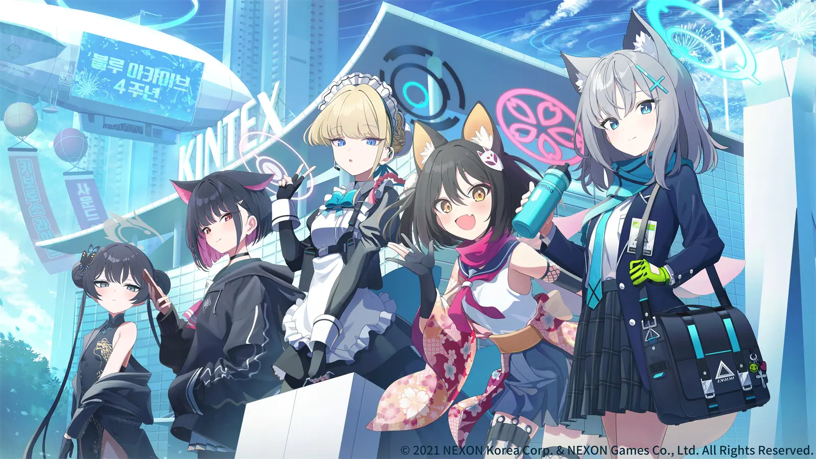 蔚蓝档案 砂狼白子 飞鸟马时 杏山和纱 龙华妃咲 电脑壁纸 游戏壁纸