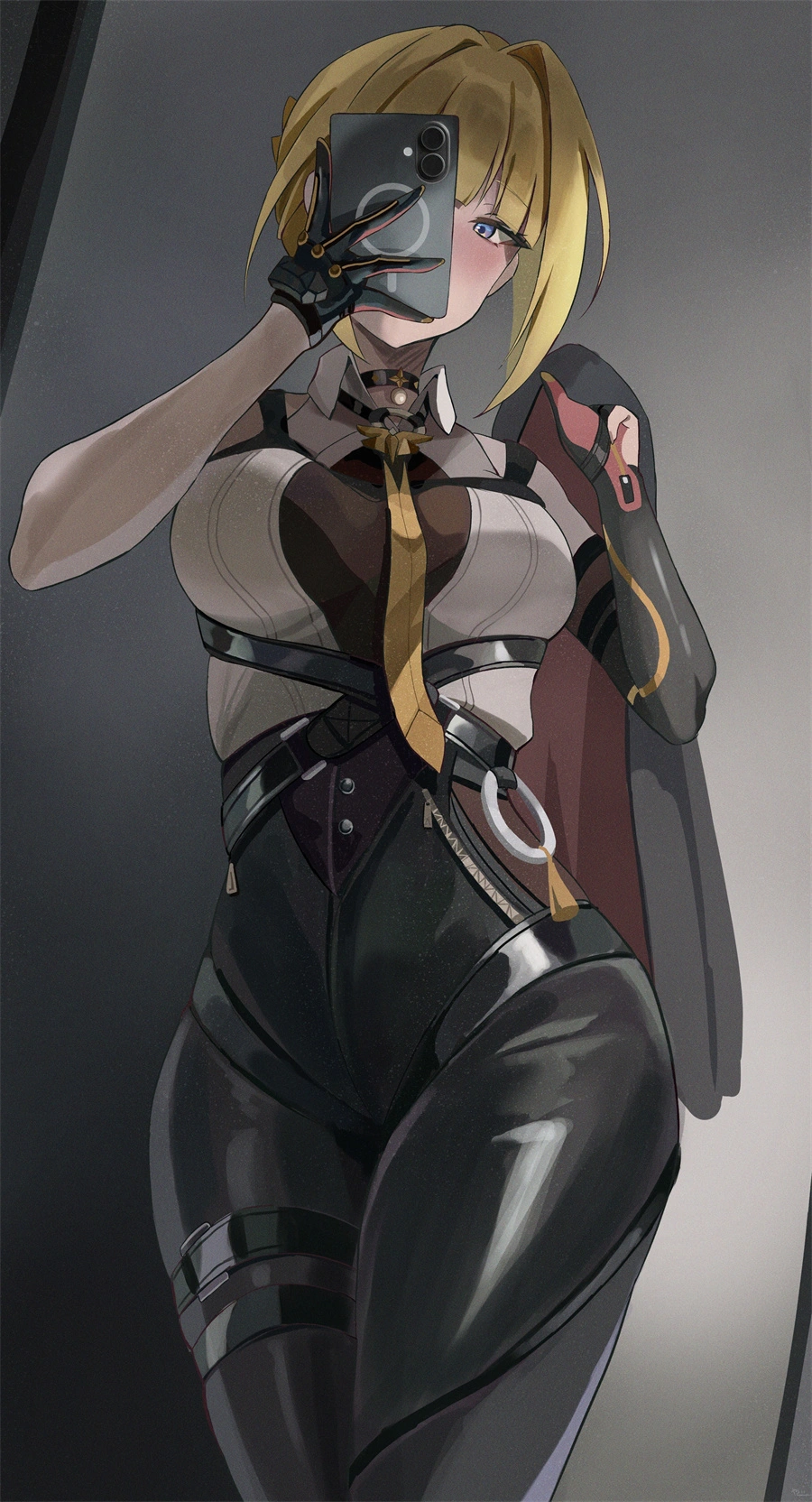 手机壁纸 绝区零 伊芙琳 皮衣 自拍 游戏壁纸 4K壁纸