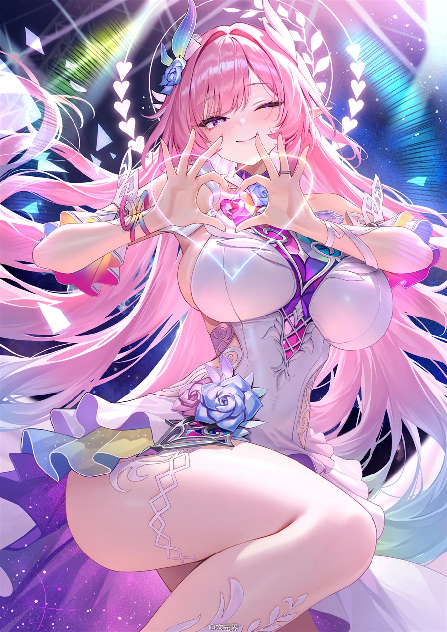 手机壁纸 崩坏：星穹铁道 昔涟 爱你哟 粉色头发 游戏壁纸