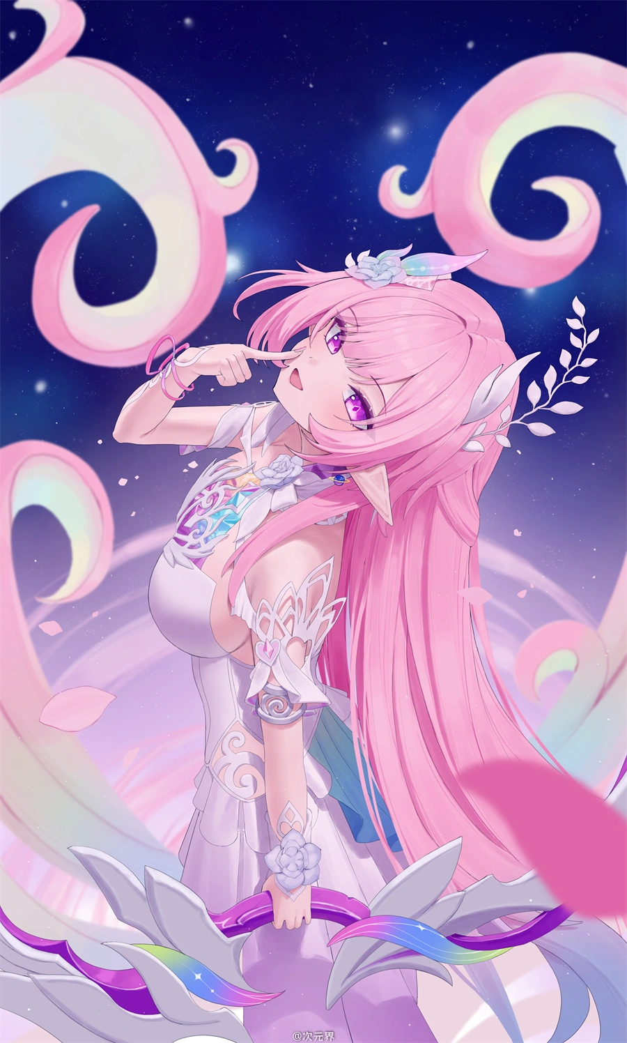 手机壁纸 崩坏：星穹铁道 昔涟 粉色头发 游戏壁纸