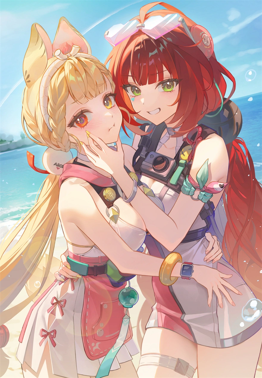 绝区零 爱丽丝 柚叶 泳装 海边 游戏壁纸 手机壁纸 2K壁纸