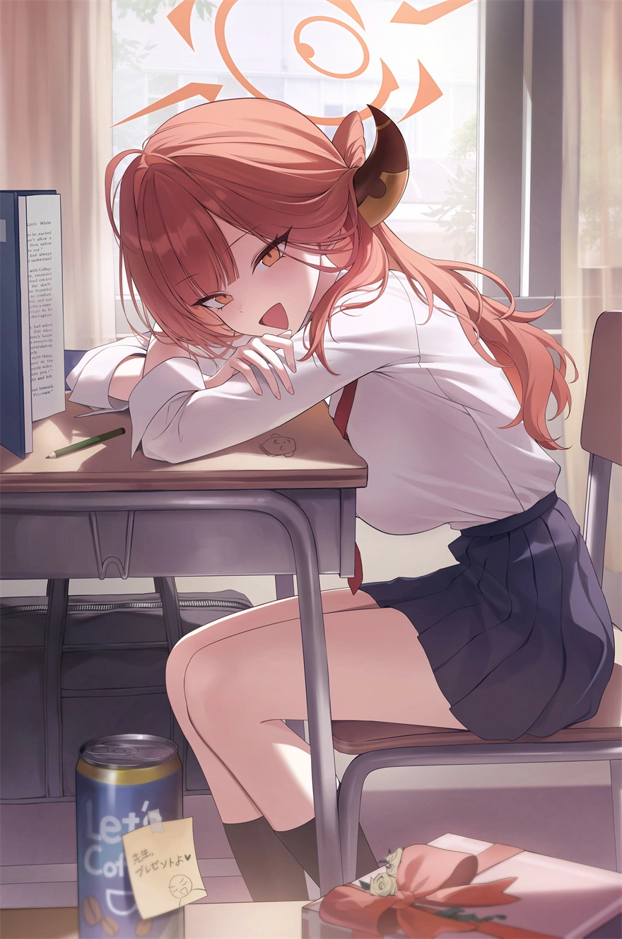 蔚蓝档案 陆八魔爱露 教室 JK制服 游戏壁纸 手机壁纸