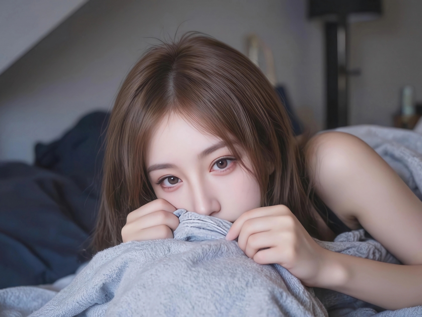 可爱美女 休闲 卧室 4K壁纸 3840x2880 电脑壁纸