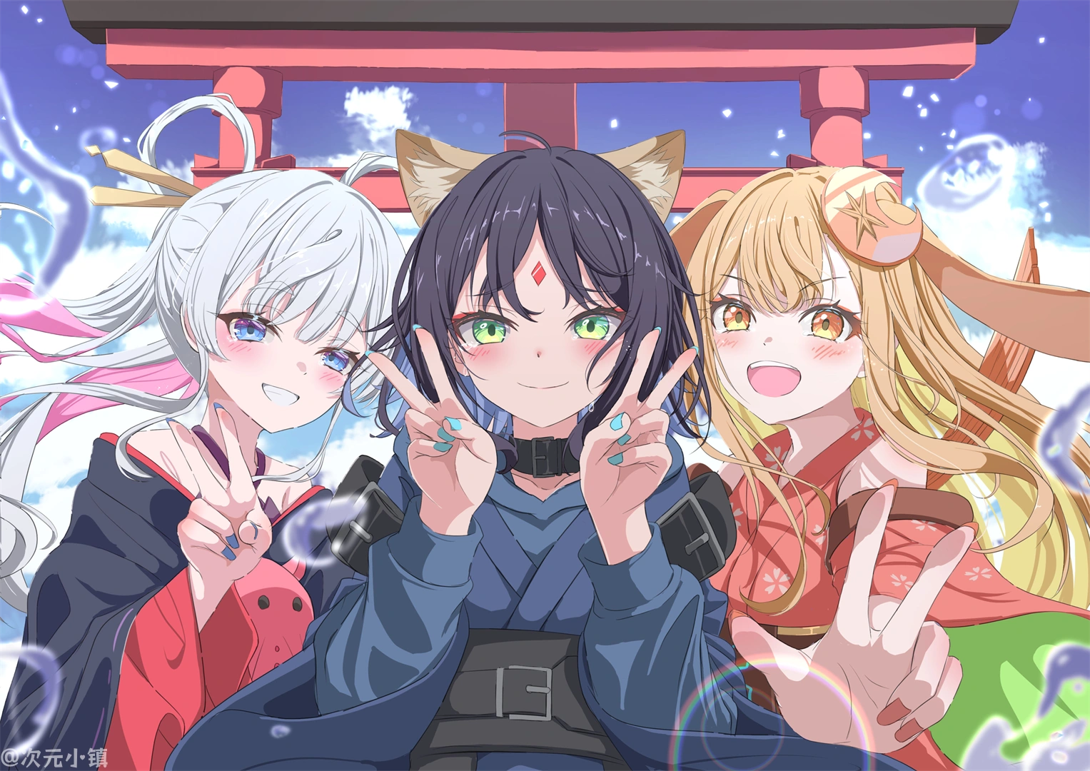 超时空辉夜姬 月见八千代 酒寄彩叶 辉夜 动漫壁纸 手机壁纸