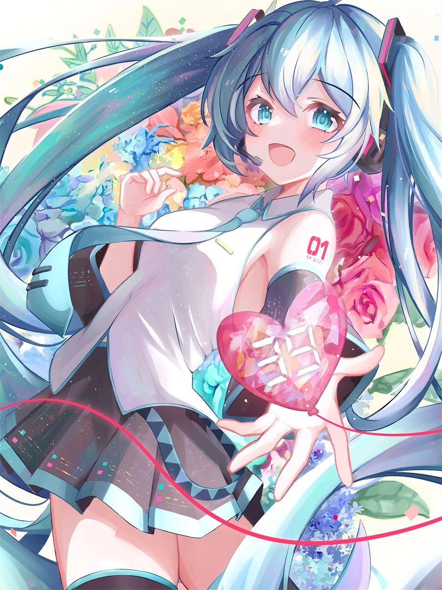 虚拟偶像 初音未来 Miku 双马尾 动漫壁纸 手机壁纸 6K壁纸