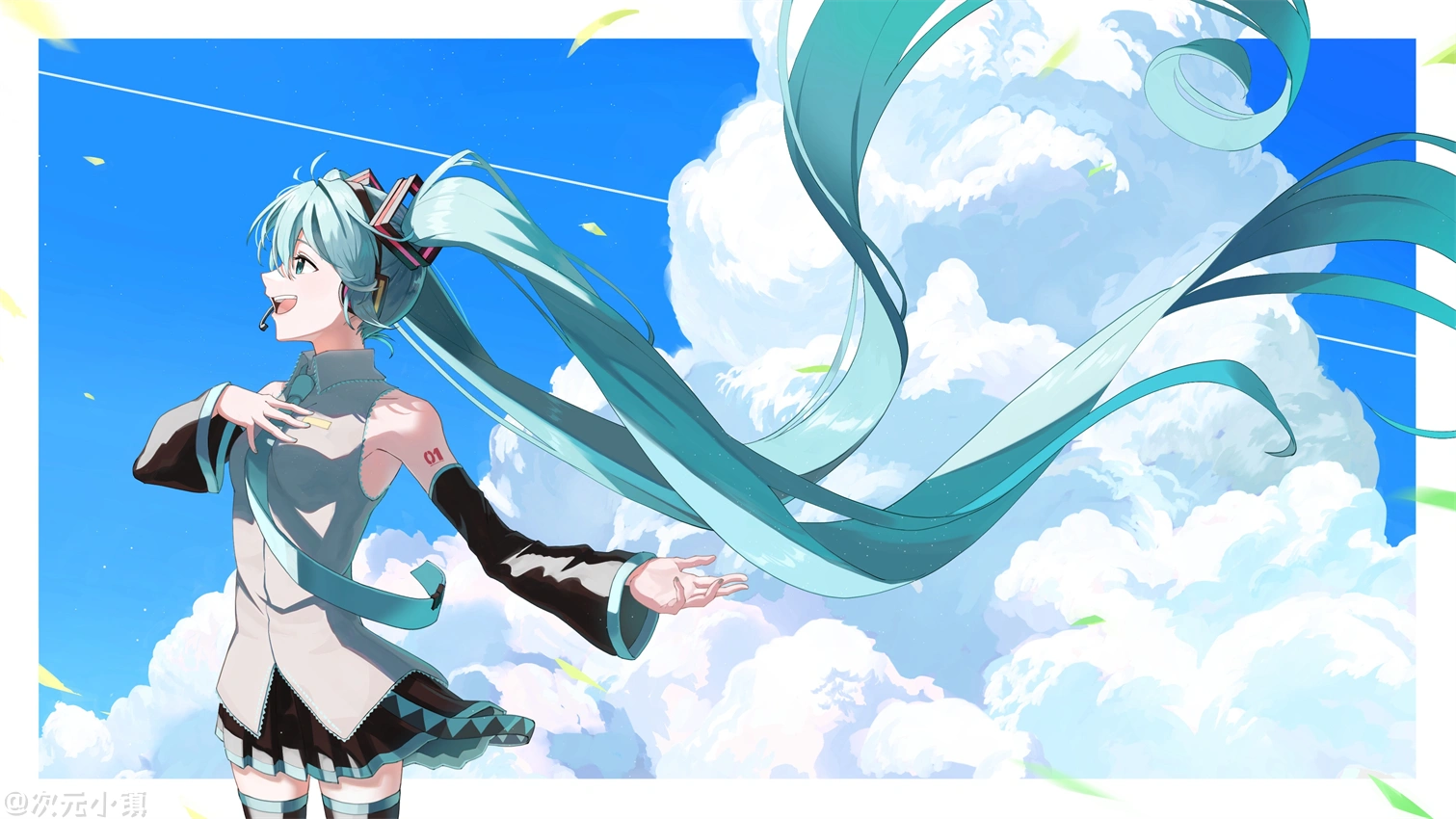 电脑壁纸 虚拟偶像 初音未来 miku 双马尾